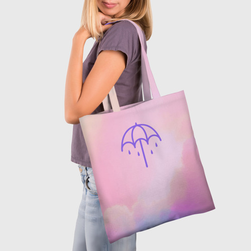 Шоппер 3D с принтом Bring Me The Horizon Umbrella, фото на моделе #1
