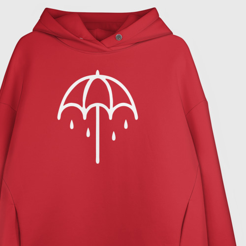 Женское светящееся худи Bring Me The Horizon  umbrella, цвет красный - фото 9