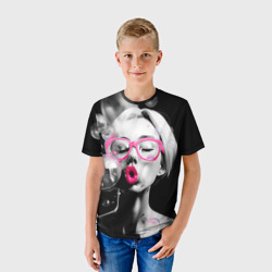 Детская футболка 3D Девушка и пузыри - фото 2
