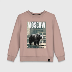 Детский свитшот хлопок Москва - Россия - медведь