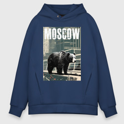 Мужское худи Oversize хлопок Москва - Россия - медведь