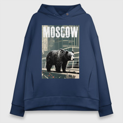 Женское худи Oversize хлопок Москва - Россия - медведь