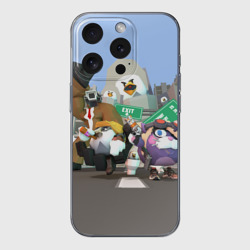 Чехол для iPhone 15 Pro силиконовый с защитой камеры Chicken Gun Skibidi: Гарибальди и Мурка