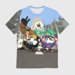 Мужская футболка 3D Chicken Gun Skibidi: Гарибальди и Мурка