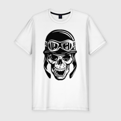 Мужская футболка хлопок Slim Skull biker helmet