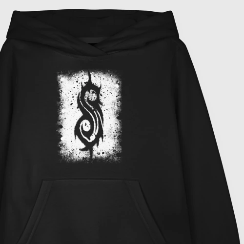 Детская толстовка хлопок с принтом Slipknot logo, фото на моделе #1