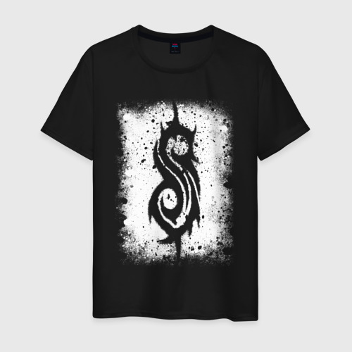 Мужская футболка хлопок Slipknot logo, цвет черный