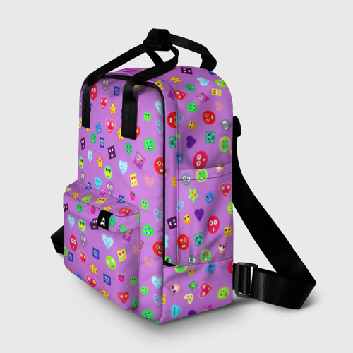 Женский рюкзак 3D с принтом Эмпатия - паттерн эмоджи, фото на моделе #1