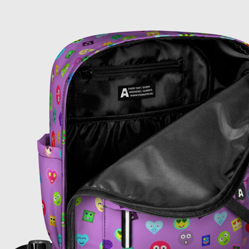 Женский рюкзак 3D с принтом Эмпатия - паттерн эмоджи, фото #5