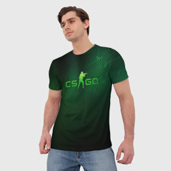 Мужская футболка 3D CSGO  green    logo - фото 2