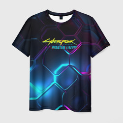 Мужская футболка 3D Neon cyberpunk logo