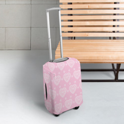 Чехол для чемодана 3D Розовое кружево сердечки - фото 2