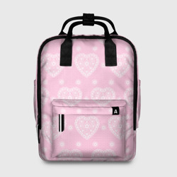 Женский рюкзак 3D Розовое кружево сердечки