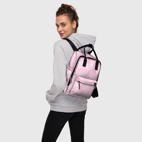 Женский рюкзак 3D Розовое кружево сердечки - фото 3