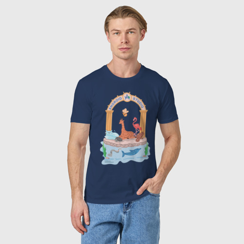 Мужская футболка хлопок Android Studio Zoo by Android Broadcast, цвет темно-синий - фото 3