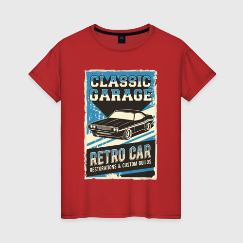 Женская футболка хлопок Classic garage, цвет красный