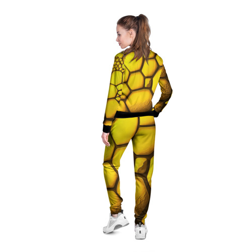 Женская олимпийка 3D с принтом Желтые объемные плиты, вид сзади #2