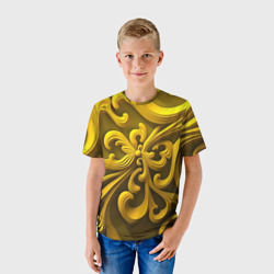 Детская футболка 3D Желтый объемный узор - фото 2