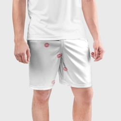 Мужские шорты спортивные Следы поцелуев губы - фото 2