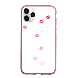 Чехол для iPhone 11 Pro матовый Следы поцелуев губы