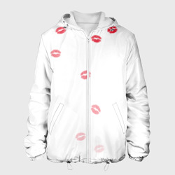 Мужская куртка 3D Следы поцелуев губы