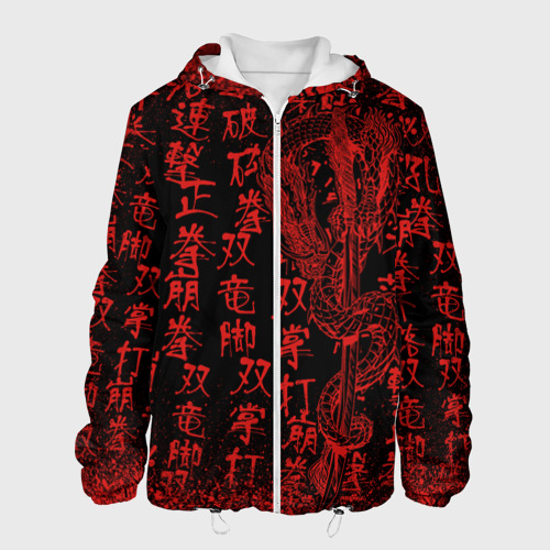 Мужская куртка 3D Дракон и катана - иероглифы, цвет 3D печать