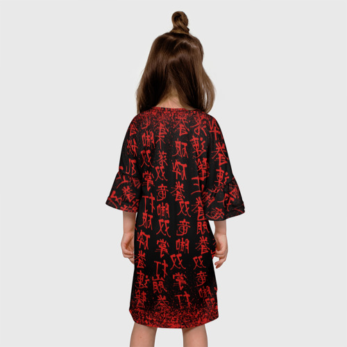 Детское платье 3D Дракон и катана - иероглифы, цвет 3D печать - фото 5