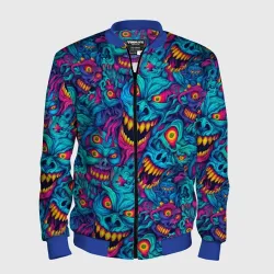 Мужской бомбер 3D Неоновые монстры - graffiti art style pattern