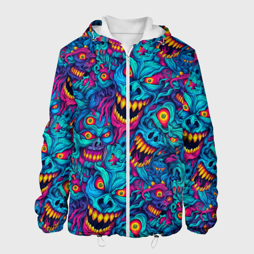 Мужская куртка 3D Неоновые монстры - graffiti art style pattern, цвет 3D печать