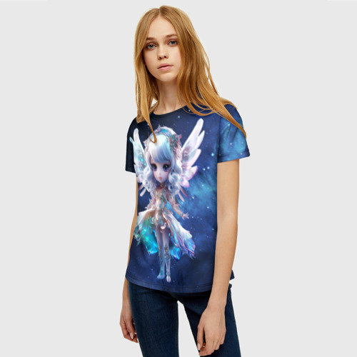 Женская футболка 3D Симпатичная фея, цвет 3D печать - фото 3