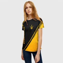 Женская футболка 3D Code Geass - gold gradient: надпись, символ - фото 2