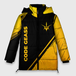 Женская зимняя куртка Oversize Code Geass - gold gradient: надпись, символ