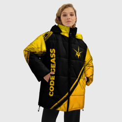 Женская зимняя куртка Oversize Code Geass - gold gradient: надпись, символ - фото 2