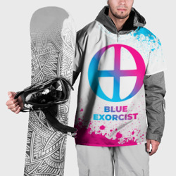 Накидка на куртку 3D Blue Exorcist neon gradient style