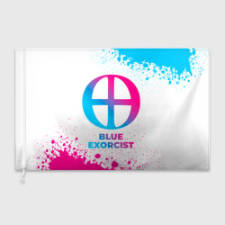 Флаг 3D Blue Exorcist neon gradient style
