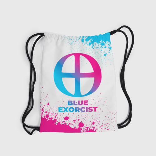 Рюкзак-мешок 3D Blue Exorcist neon gradient style - фото 6