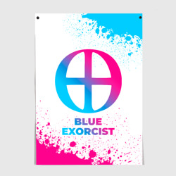 Постер Blue Exorcist neon gradient style