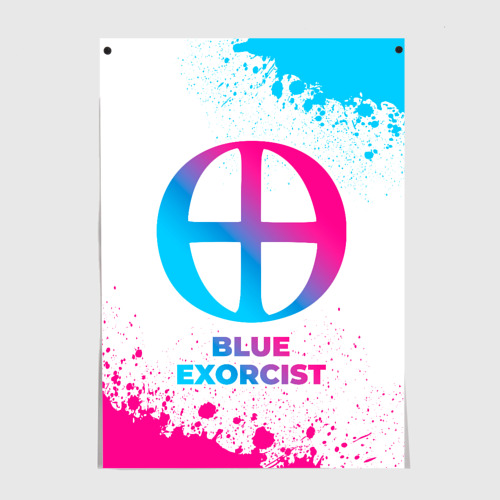 Постер Blue Exorcist neon gradient style