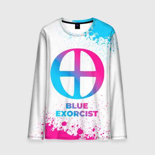 Мужской лонгслив 3D Blue Exorcist neon gradient style, цвет 3D печать