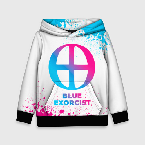 Детская толстовка 3D Blue Exorcist neon gradient style, цвет черный