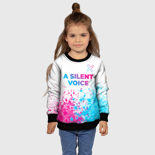 Детский свитшот 3D A Silent Voice neon gradient style: символ сверху, цвет 3D печать - фото 7