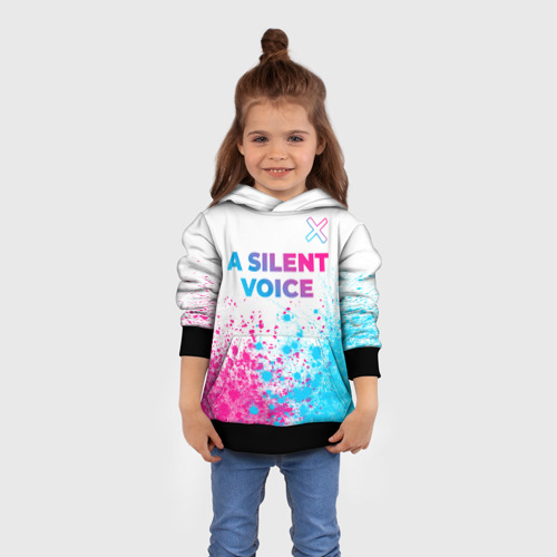 Детская толстовка 3D A Silent Voice neon gradient style: символ сверху, цвет черный - фото 4
