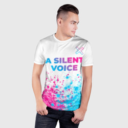 Мужская футболка 3D Slim A Silent Voice neon gradient style: символ сверху - фото 2