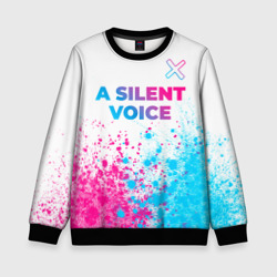 Детский свитшот 3D A Silent Voice neon gradient style: символ сверху