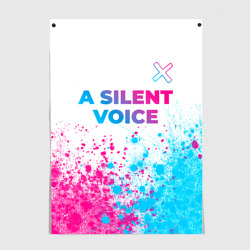 Постер A Silent Voice neon gradient style: символ сверху