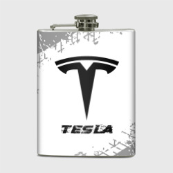 Фляга Tesla Speed на светлом фоне со следами шин