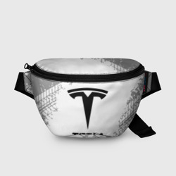 Поясная сумка 3D Tesla Speed на светлом фоне со следами шин