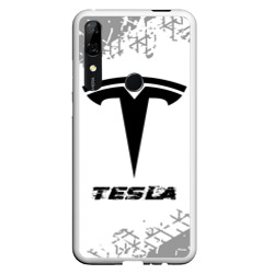 Чехол для Honor P Smart Z Tesla Speed на светлом фоне со следами шин