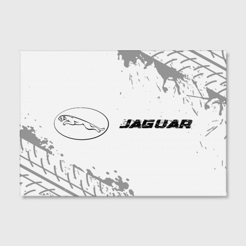 Холст прямоугольный Jaguar Speed на светлом фоне со следами шин: надпись и символ, цвет 3D печать - фото 2
