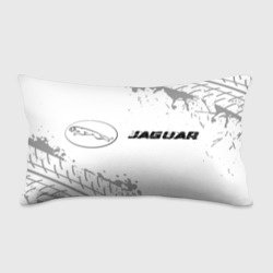 Подушка 3D антистресс Jaguar Speed на светлом фоне со следами шин: надпись и символ